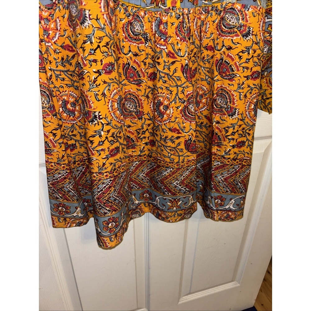 Tiny Anthropologie Ismelda Sz L Tunic Dress Yellow Floral $148 Pockets Lace - Picture 9 of 16
